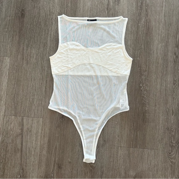 NWT ASOS Design Mesh Panel Bodysuit - Picture 3 of 7